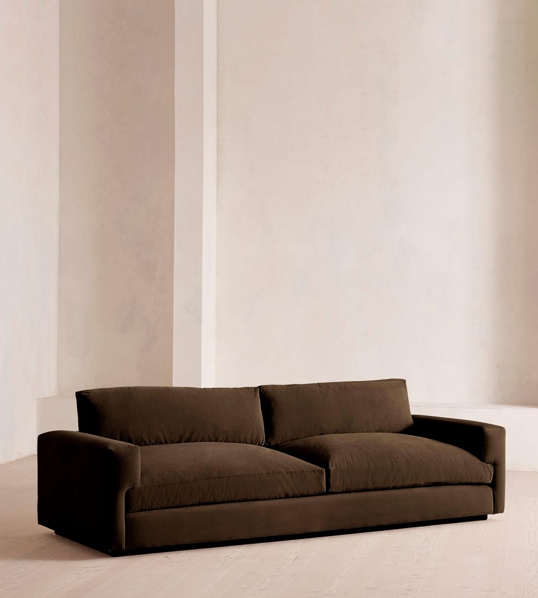 Mossley Four Seater Sofa - Velvet - Chocolate Brown - Listing - Image 1
