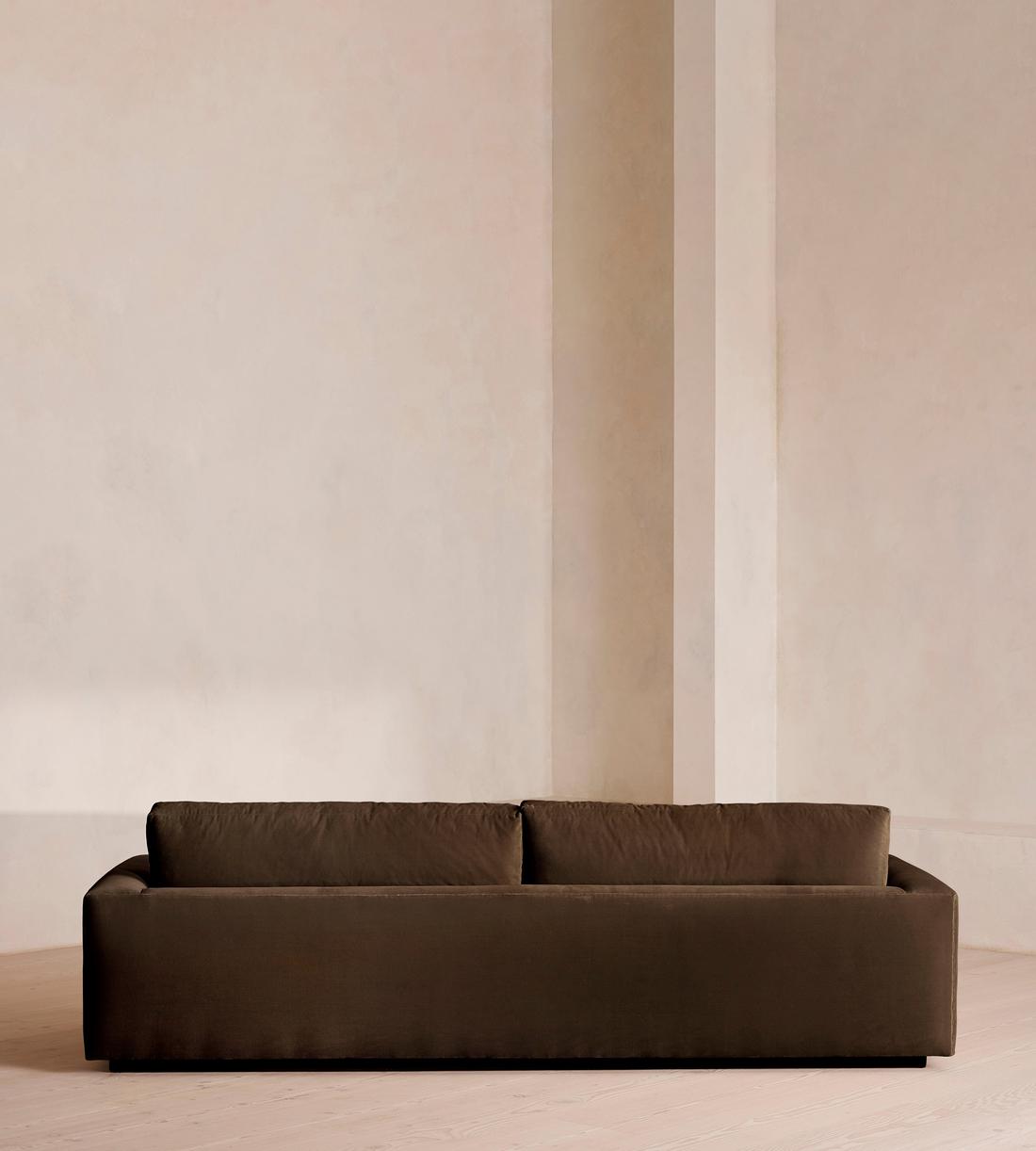 Mossley Four Seater Sofa - Velvet - Chocolate Brown - Images - Image 4