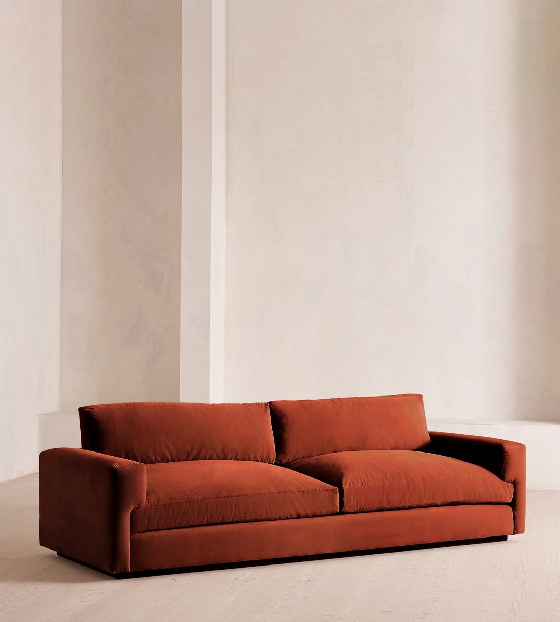 Mossley Four Seater Sofa - Velvet Rust - Listing - Image 1