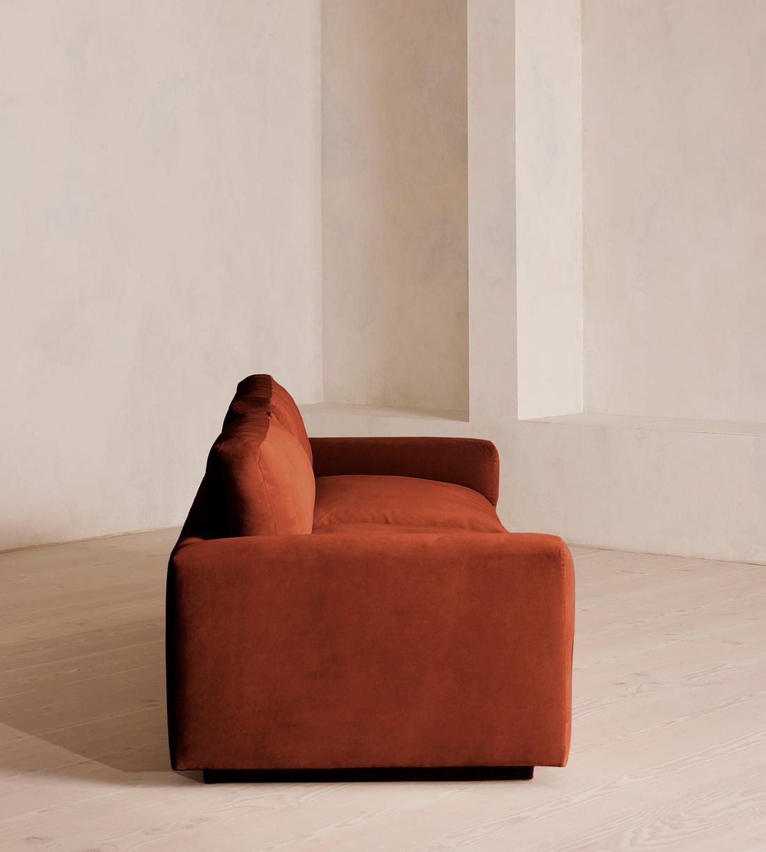 Mossley Four Seater Sofa - Velvet Rust - Images - Image 3