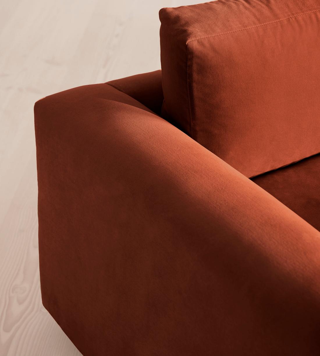 Mossley Four Seater Sofa - Velvet Rust - Images - Image 5