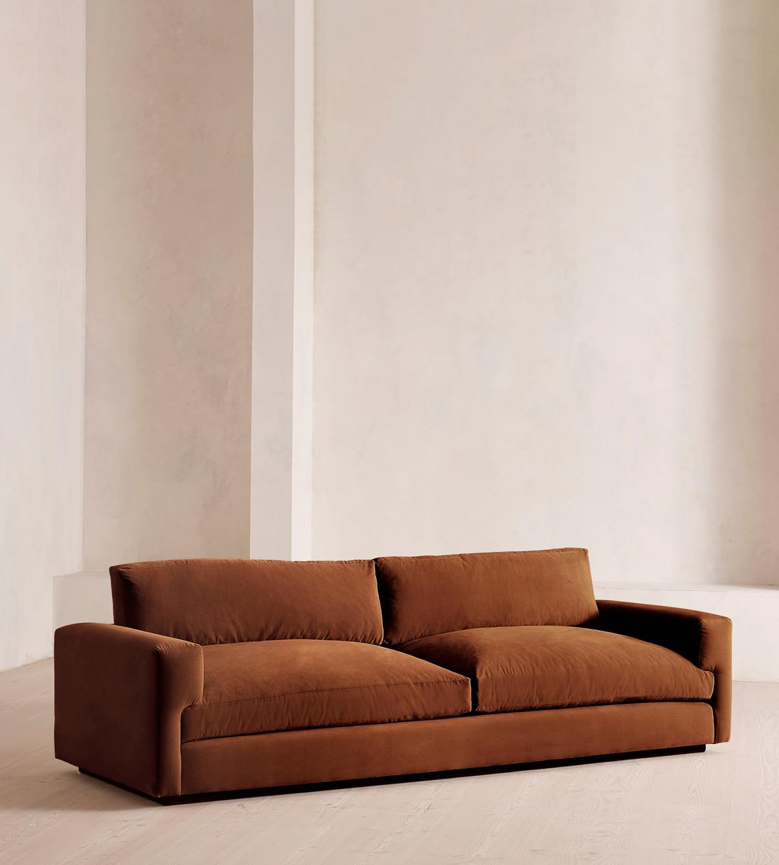 Mossley Four Seater Sofa - Velvet - Cinnamon - UK - Listing - Image 1