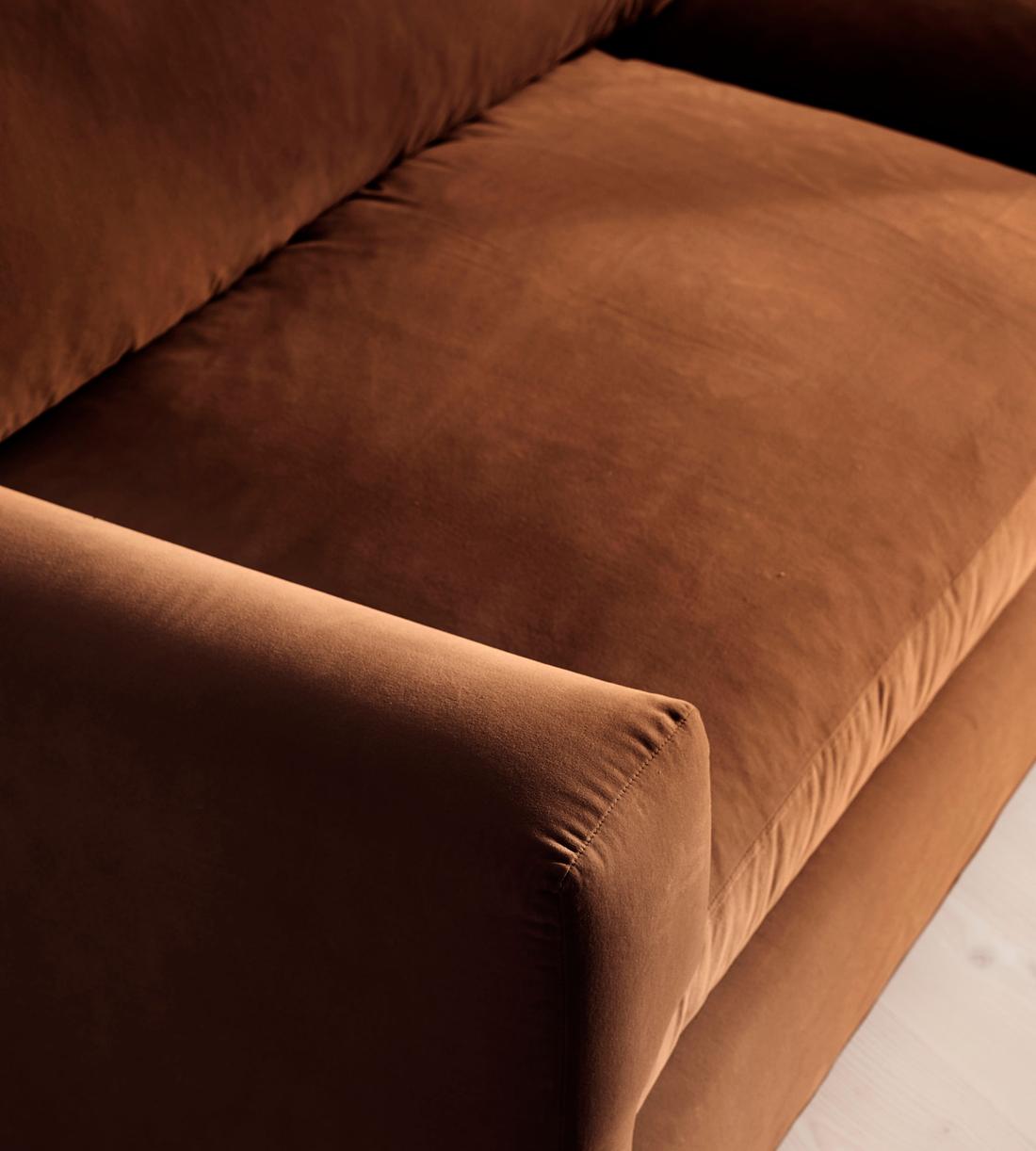 Mossley Four Seater Sofa - Velvet - Cinnamon - UK - Images - Image 6