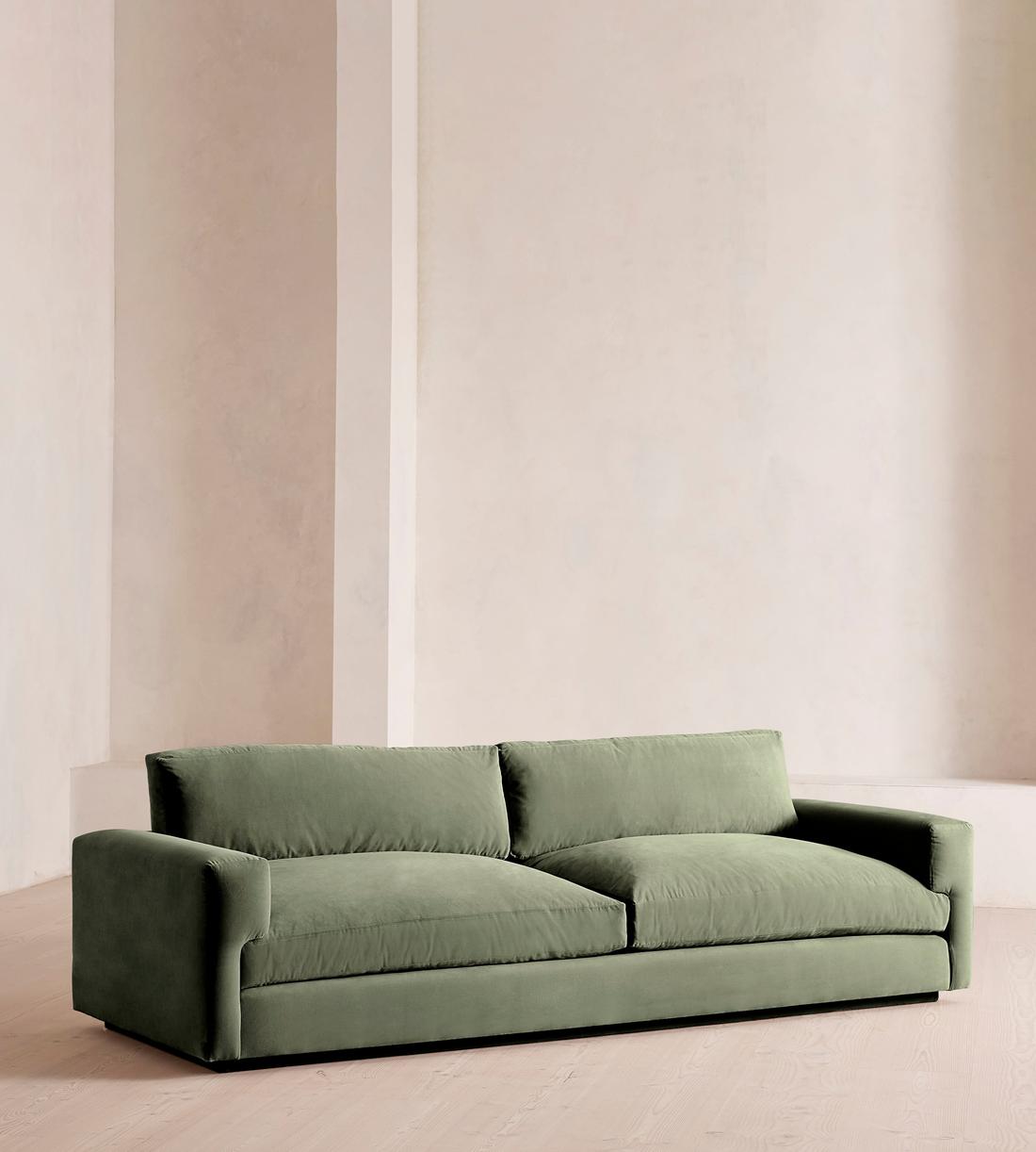 Mossley Four Seater Sofa - Velvet - Seafoam - UK - Listing - Image 1