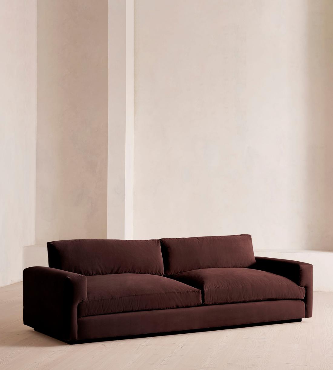 Mossley Four Seater Sofa - Velvet - Aubergine - UK - Listing - Image 1