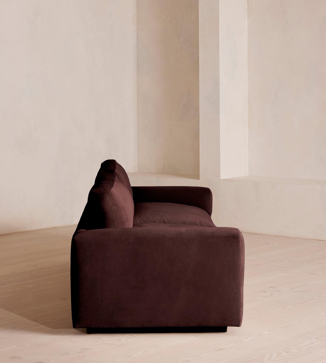 Mossley Four Seater Sofa - Velvet - Aubergine - UK - Images - Image 3