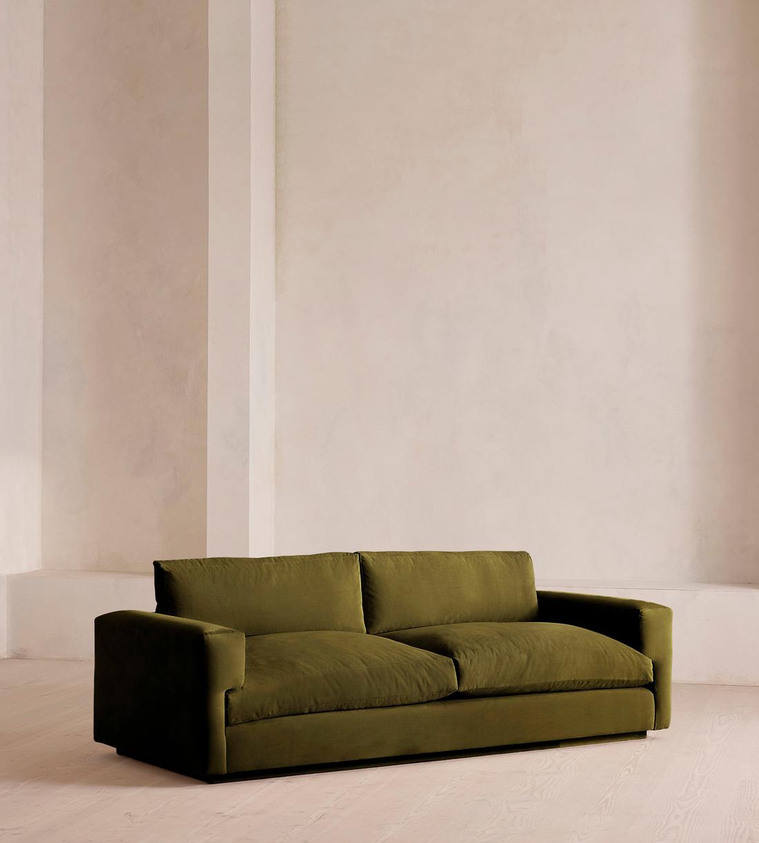 Mossley Three Seater Sofa - Velvet - Olive - US - Listing - Image 1