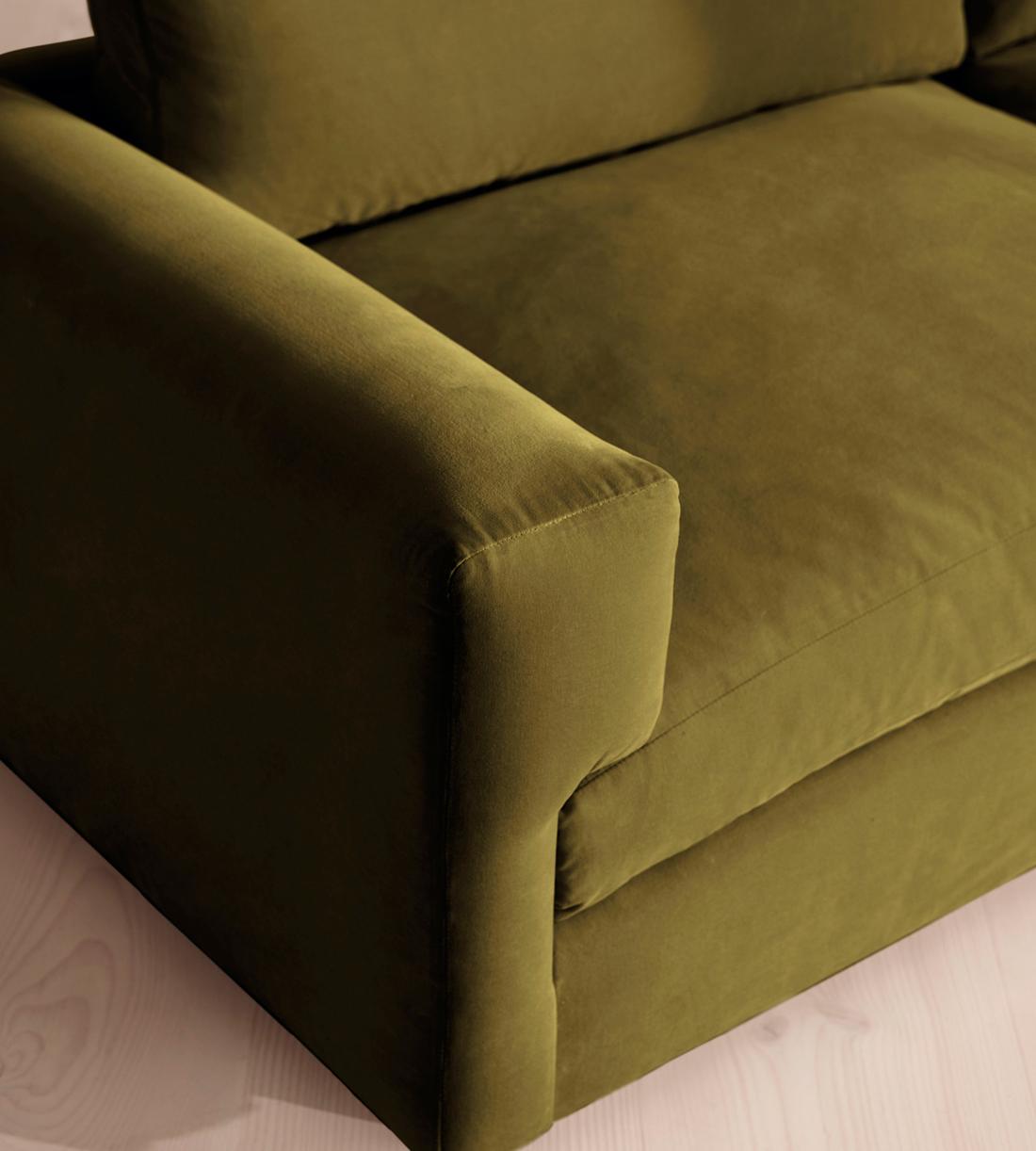 Mossley Three Seater Sofa - Velvet - Olive - US - Images - Image 5