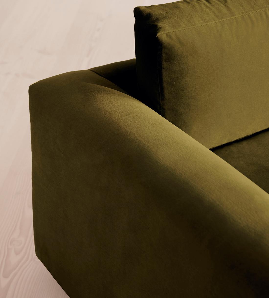 Mossley Three Seater Sofa - Velvet - Olive - US - Images - Image 6