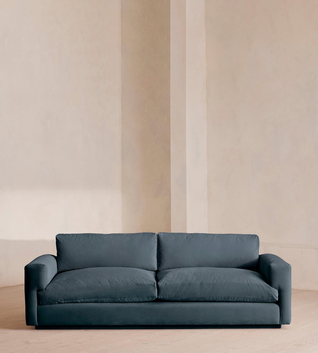 Mossley Three Seater Sofa - Velvet - Grey Blue - US - Listing - Image 2