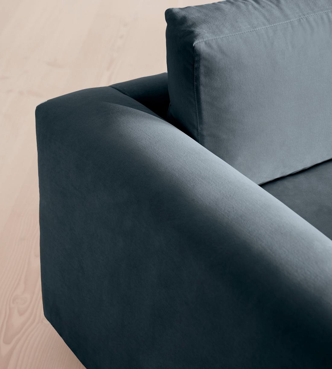 Mossley Three Seater Sofa - Velvet - Grey Blue - US - Images - Image 5