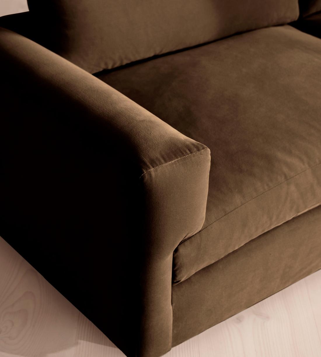 Mossley Three Seater Sofa - Velvet - Chocolate Brown - Images - Image 5