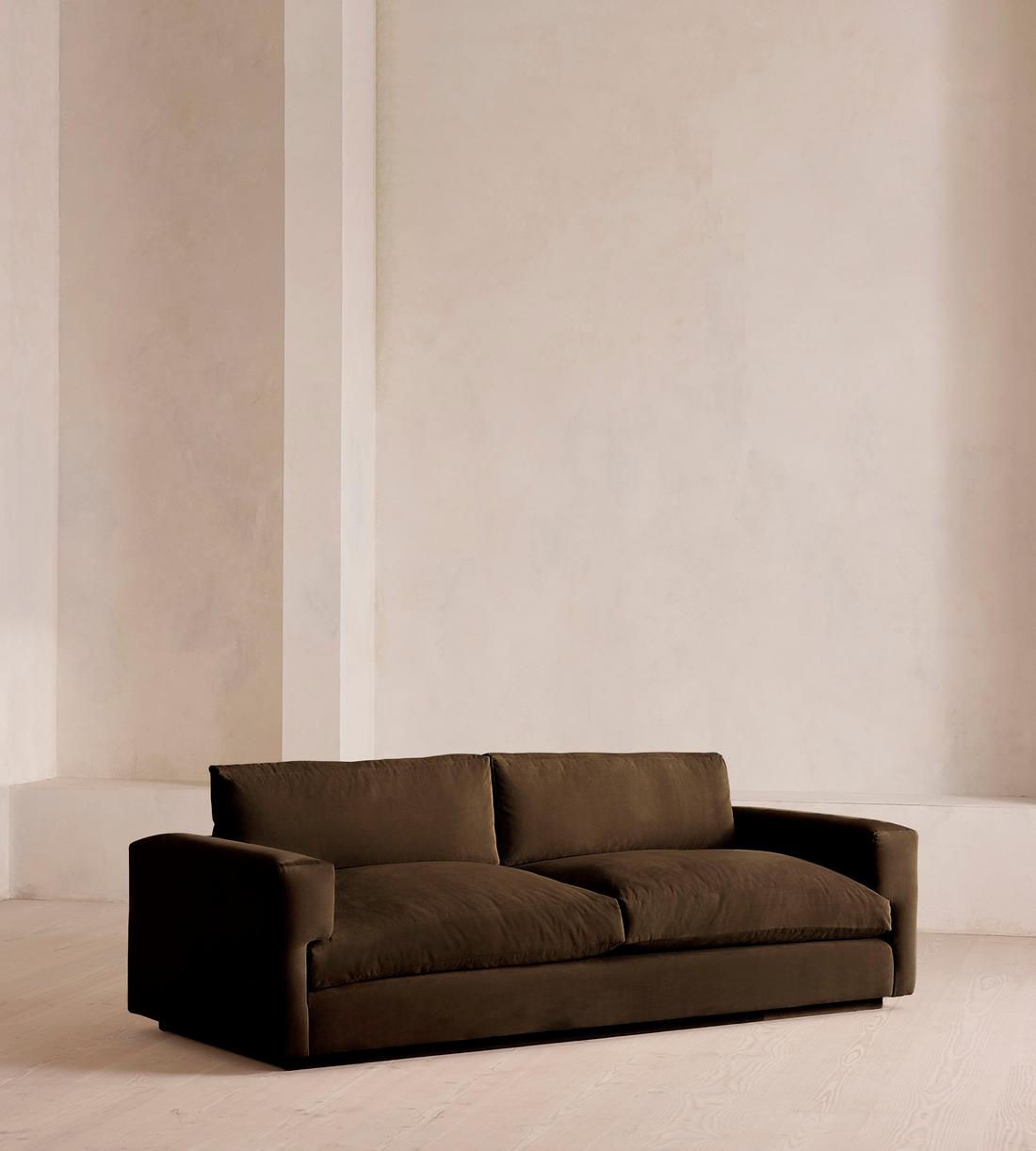 Mossley Three Seater Sofa - Velvet - Chocolate Brown - US - Listing - Image 1