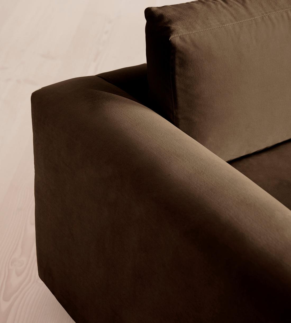 Mossley Three Seater Sofa - Velvet - Chocolate Brown - US - Images - Image 5