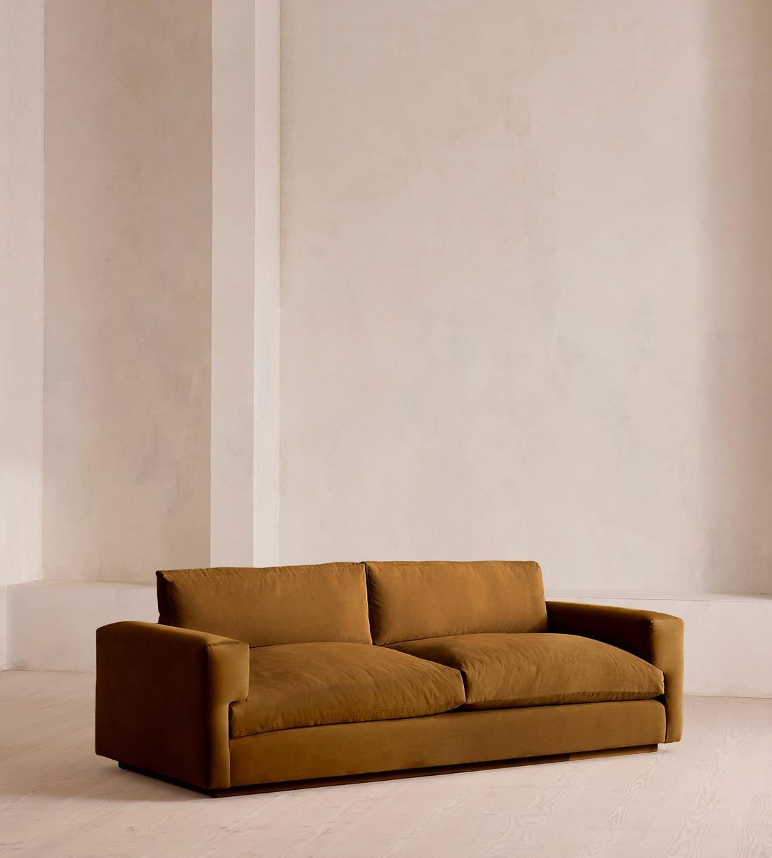 Mossley Three Seater Sofa - Velvet - Mustard - US - Listing - Image 1