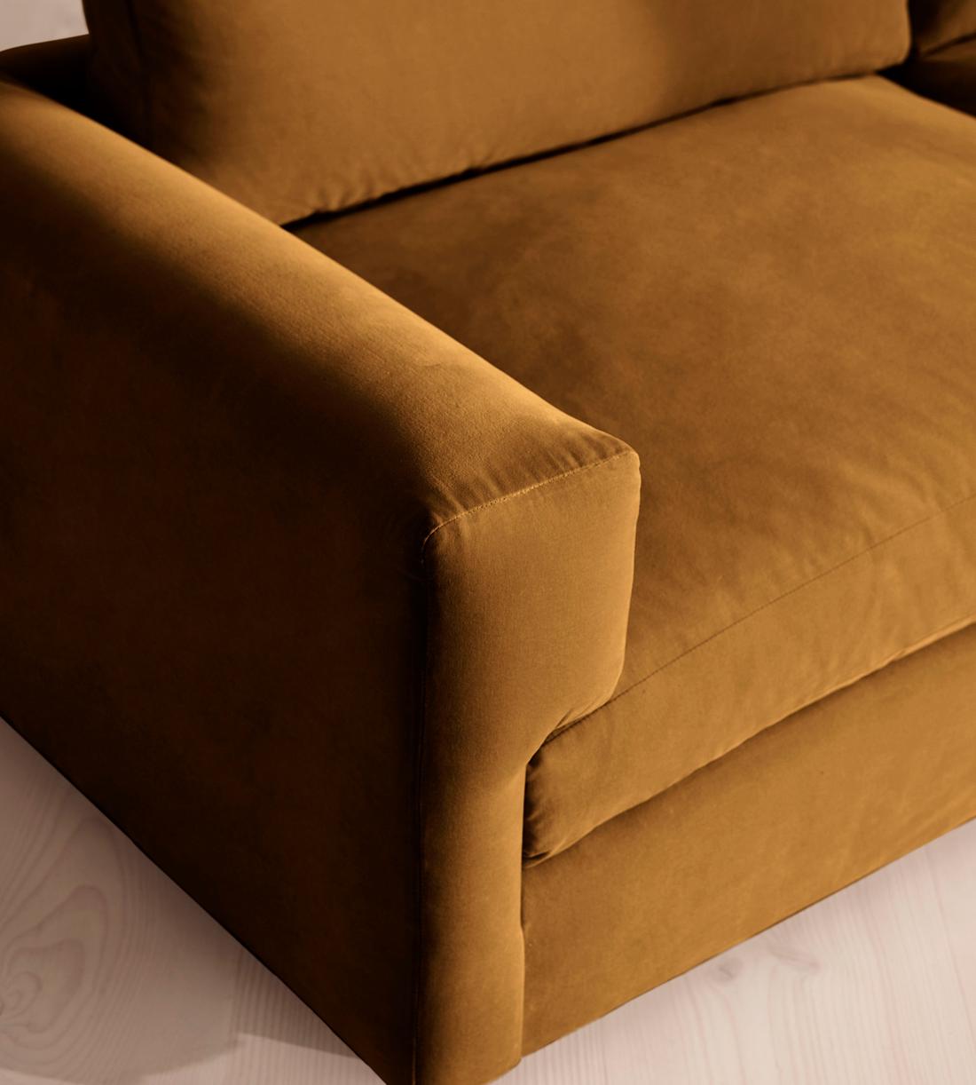 Mossley Three Seater Sofa - Velvet - Mustard - US - Images - Image 5