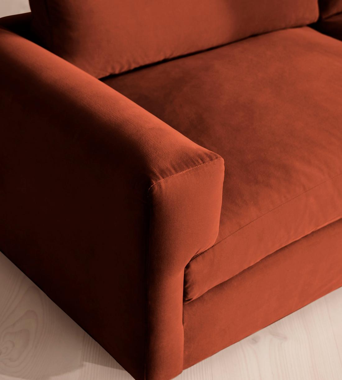 Mossley Three Seater Sofa - Velvet - Rust - US - Images - Image 5
