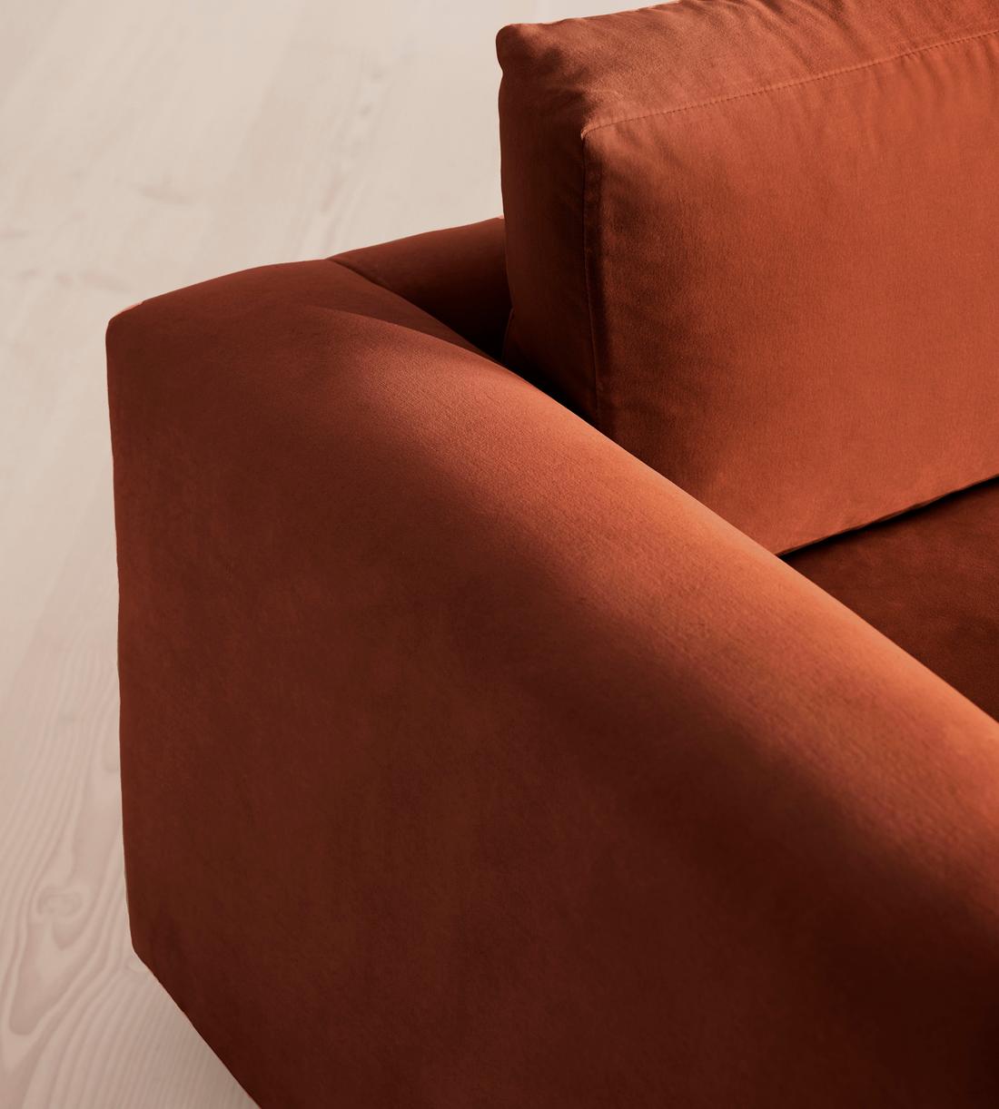 Mossley Three Seater Sofa - Velvet - Rust - US - Images - Image 6