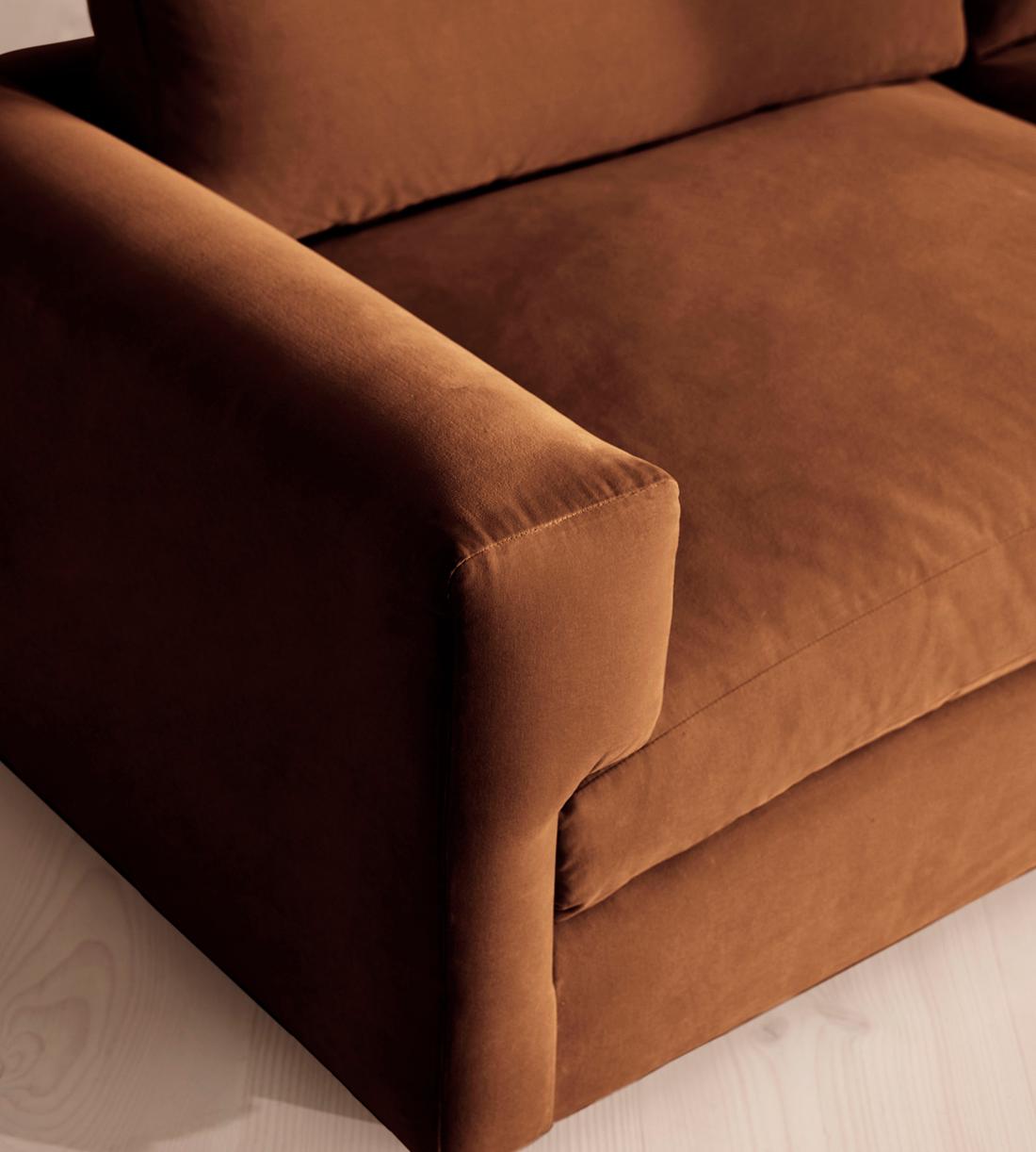 Mossley Three Seater Sofa - Velvet - Cinnamon - UK - Images - Image 5