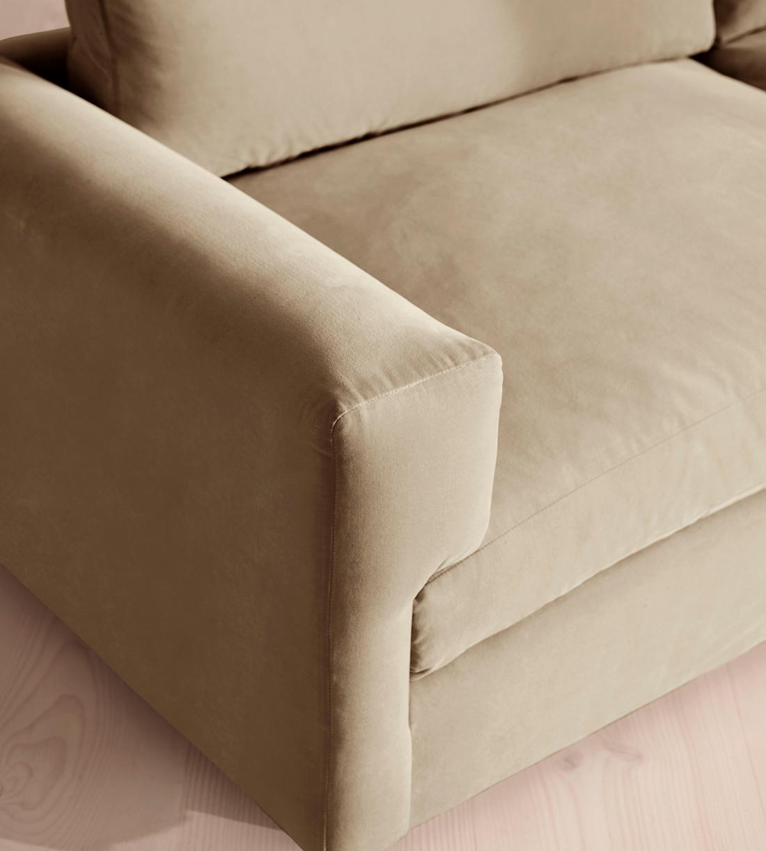 Mossley Three Seater Sofa - Velvet - Oyster - UK - Images - Image 5