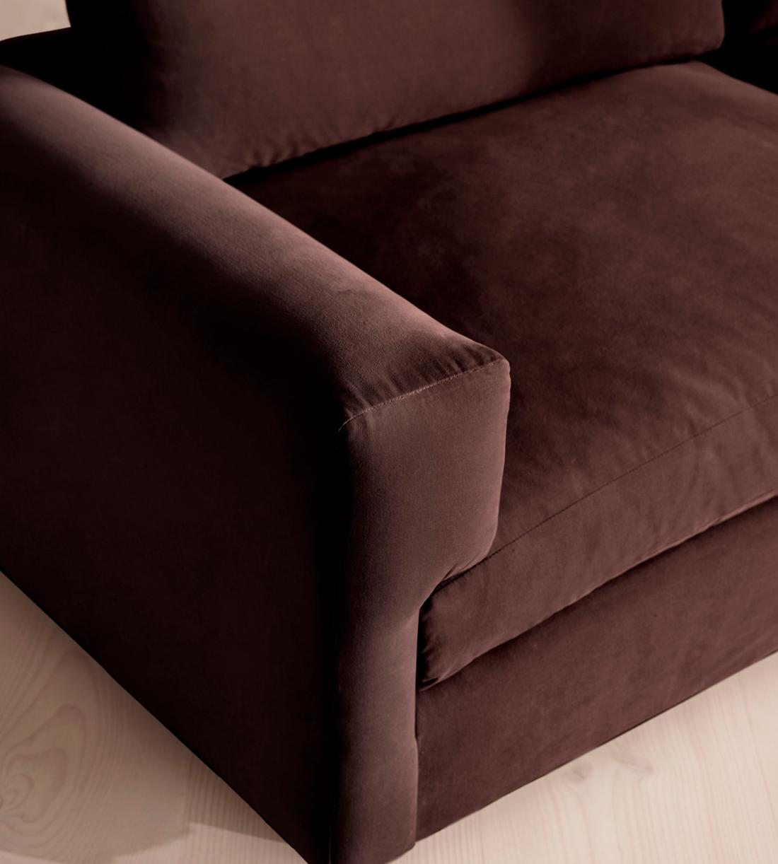 Mossley Three Seater Sofa - Velvet - Aubergine - US - Images - Image 5