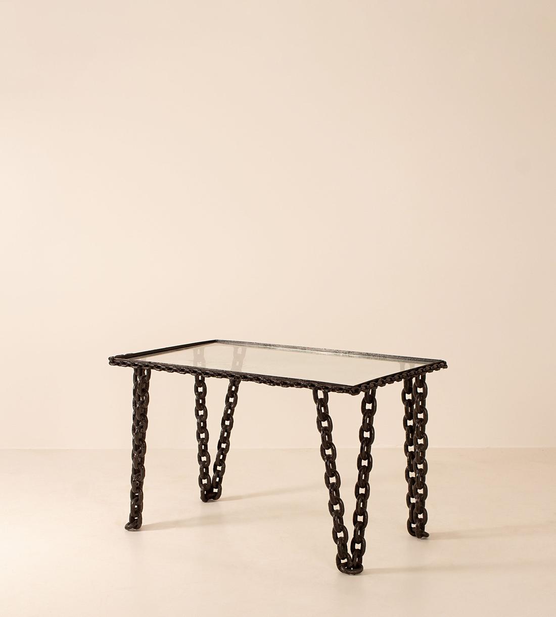 Vintage Rope Chain Coffee Table - Glass - Listing - Image 2