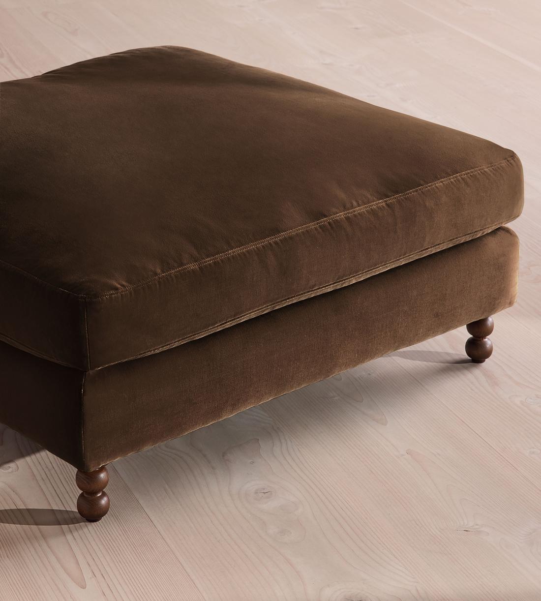 Audrey Square Ottoman - Sofa - Velvet - Chocolate - US - Images - Image 3