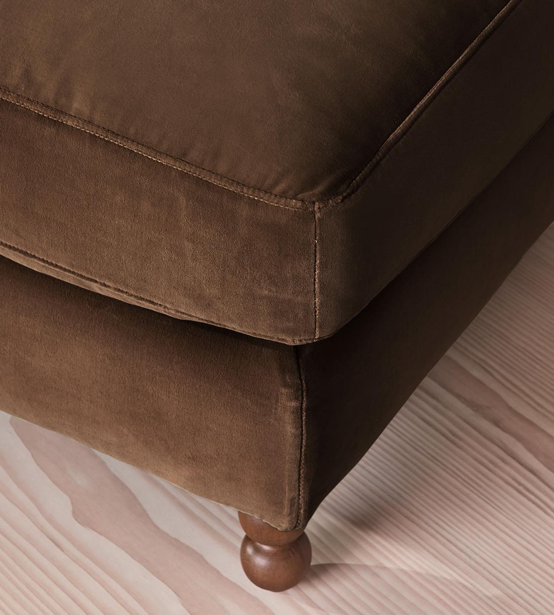 Audrey Square Ottoman - Sofa - Velvet - Chocolate - US - Images - Image 4