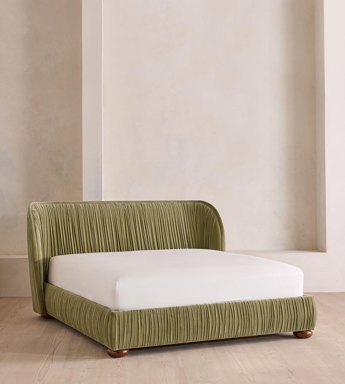 Blair Bed - King - Velvet - Lichen - US - Listing - Image 1