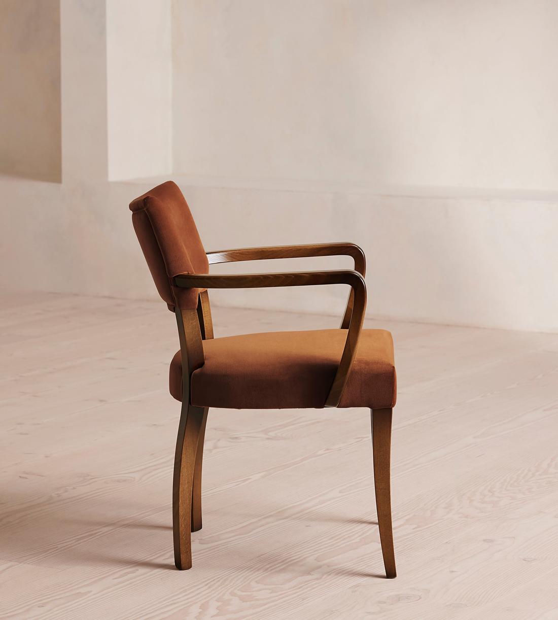 Molina Dining Armchair - Velvet - Cinnamon - US - Images - Image 3