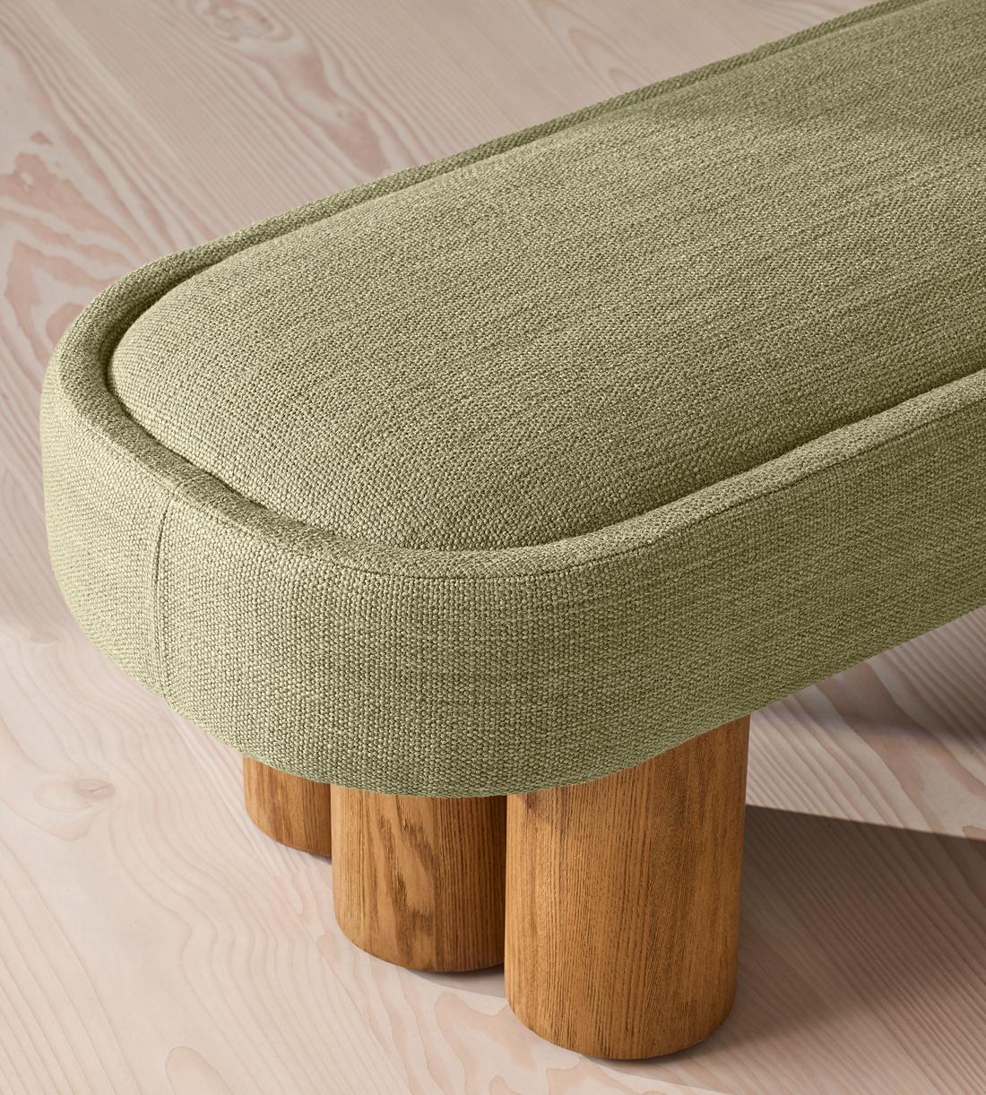 Nieve Bench - Wool Linen - Sage UK - Images - Image 4