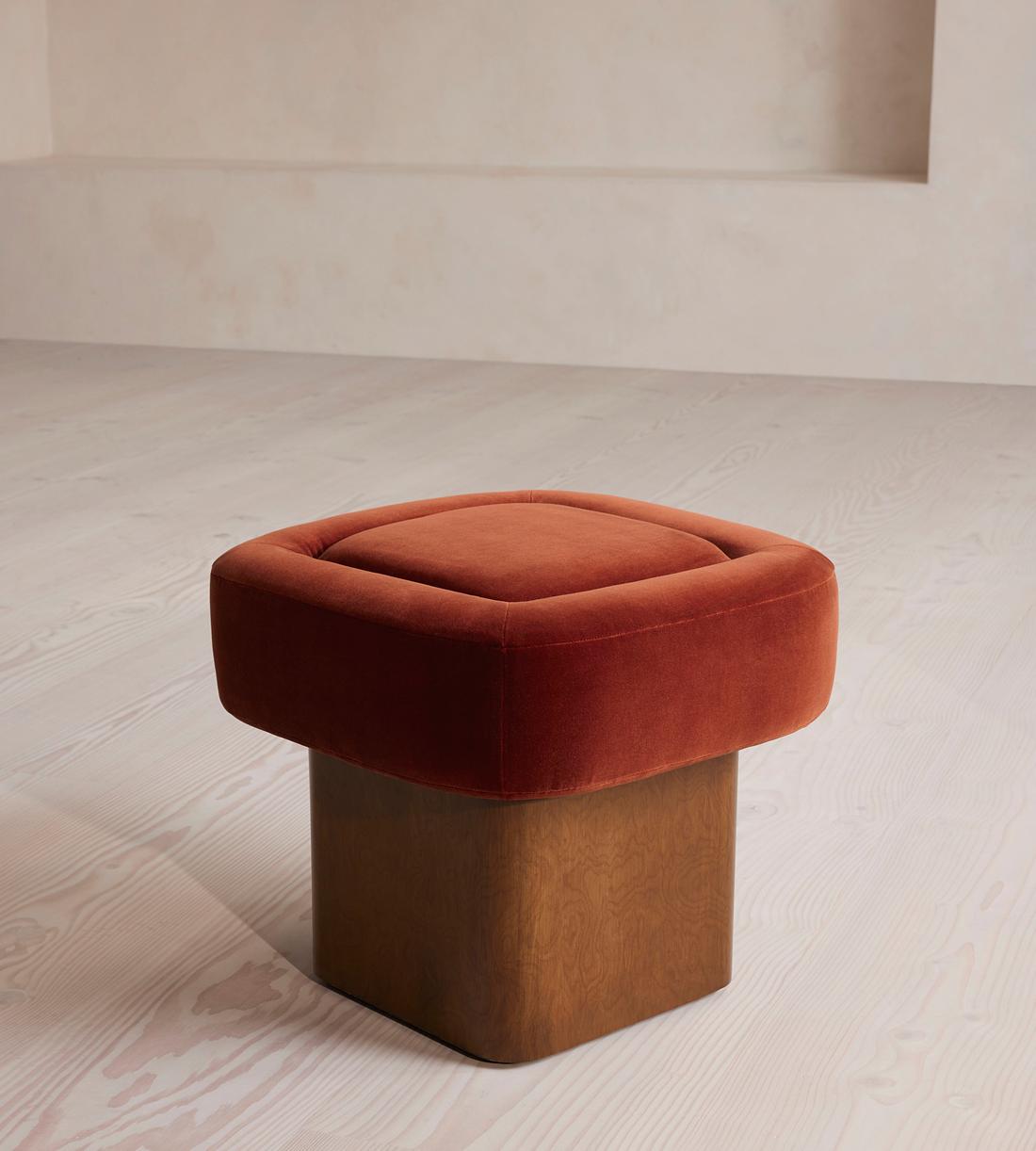 Ralph Footstool - Velvet - Rust - Listing - Image 2