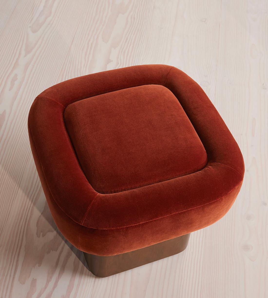 Ralph Footstool - Velvet - Rust - Images - Image 4