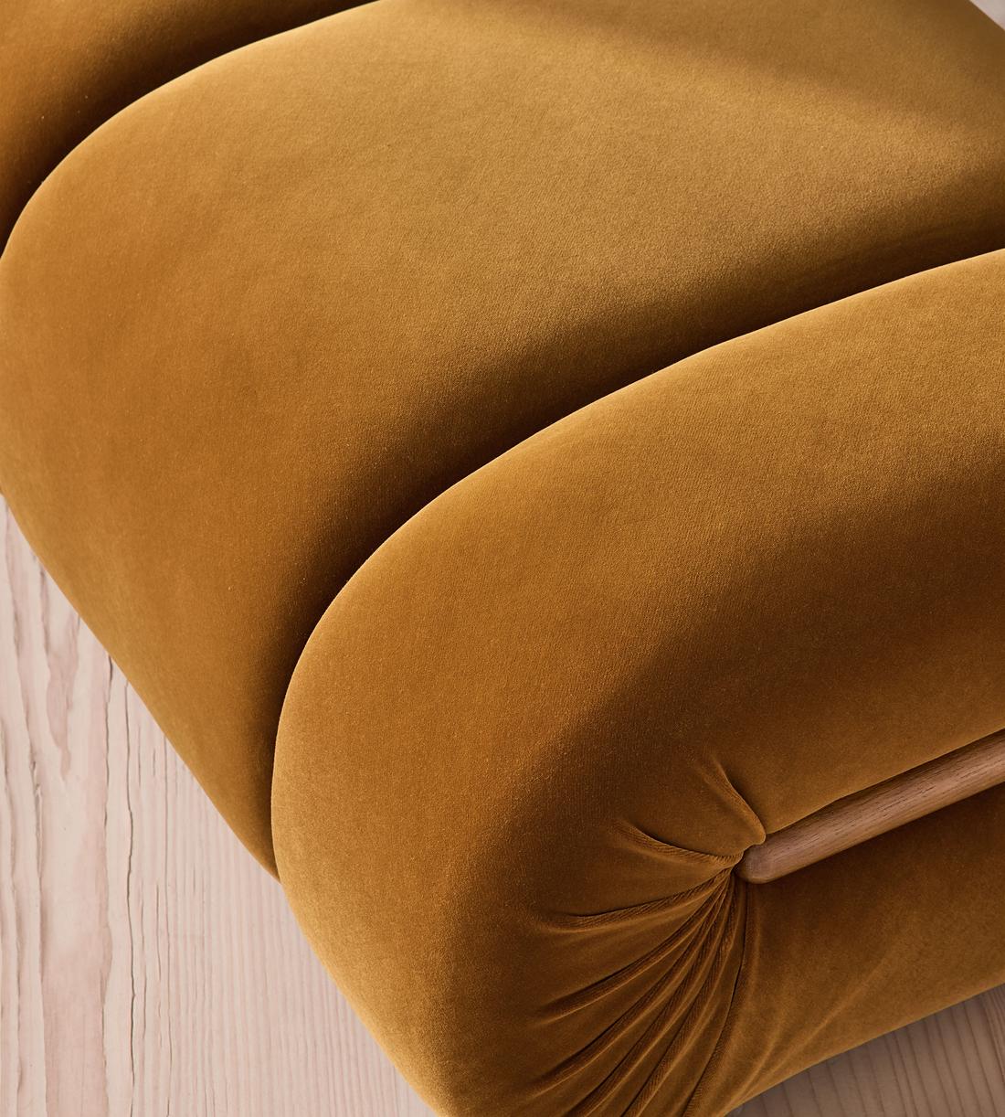 Umbria Footstool - Velvet - Mustard - US - Images - Image 7