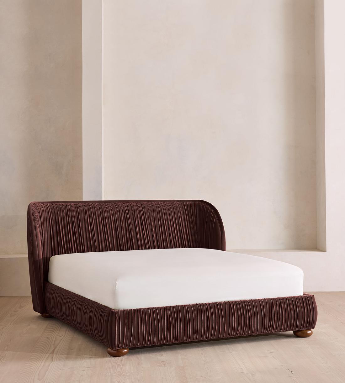 Blair Bed - King - Velvet - Aubergine US - Listing - Image 1