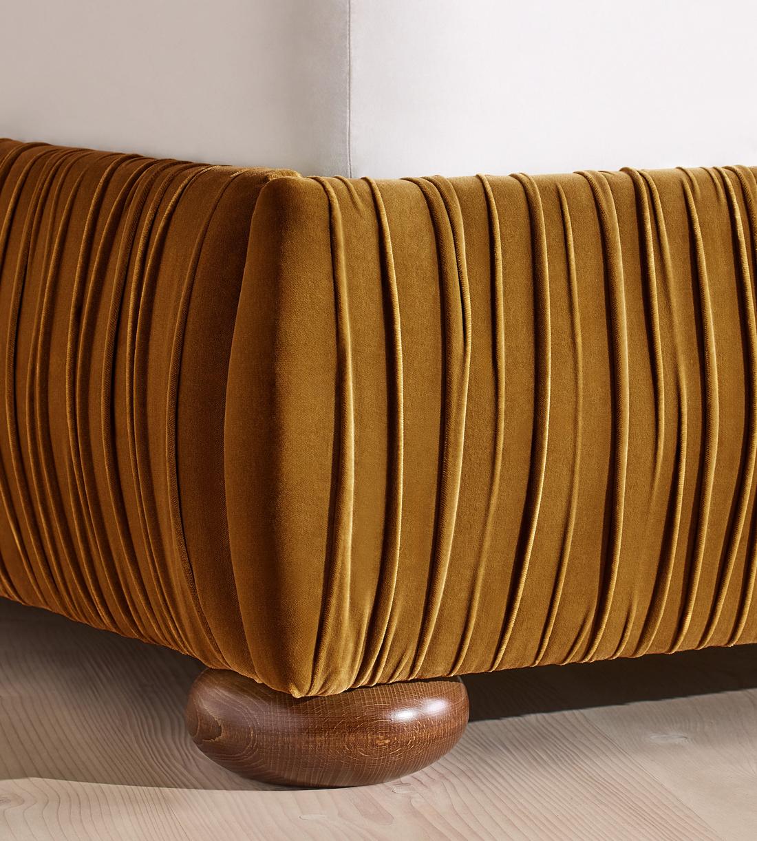 Blair Bed - King - Velvet - Mustard - US - Images - Image 5