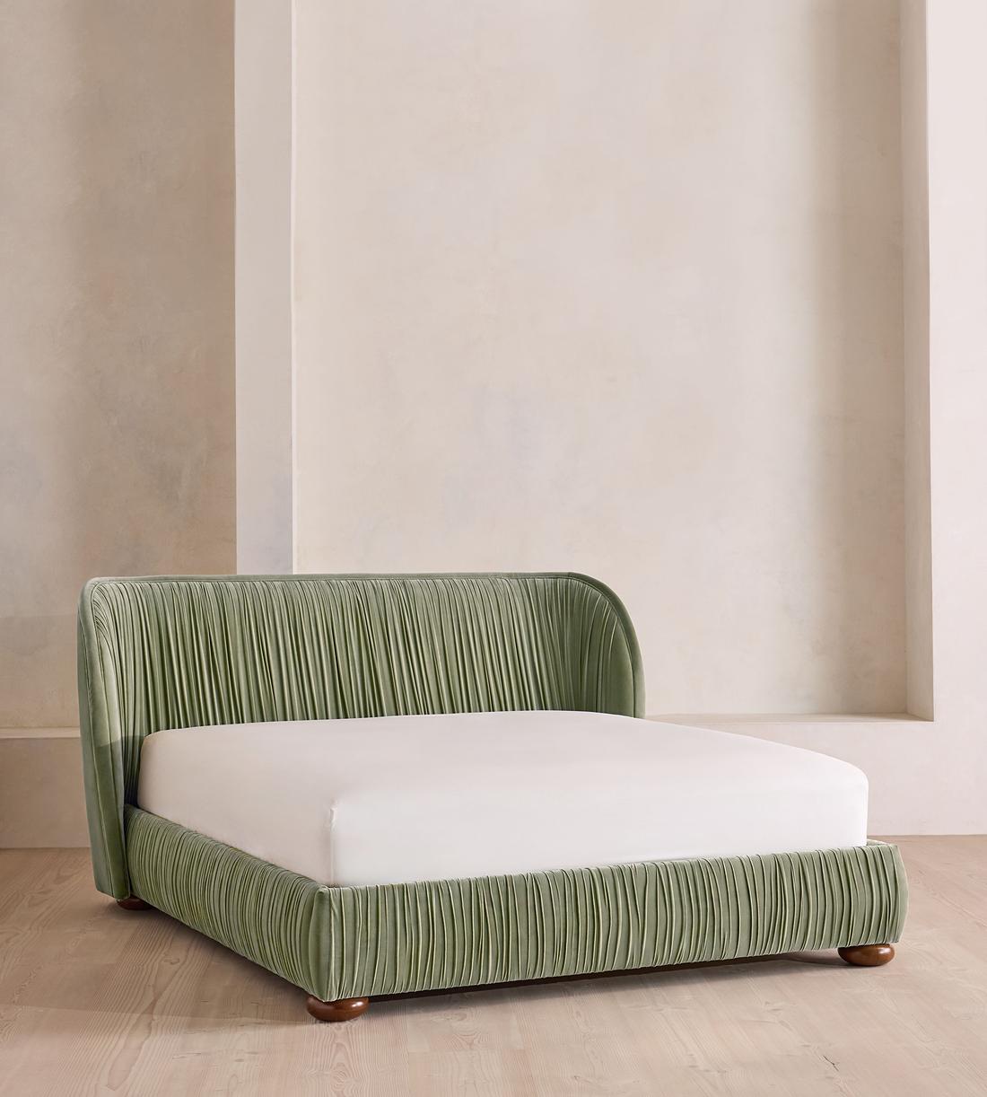 Blair Bed - King - Velvet - Seafoam - US - Listing - Image 1