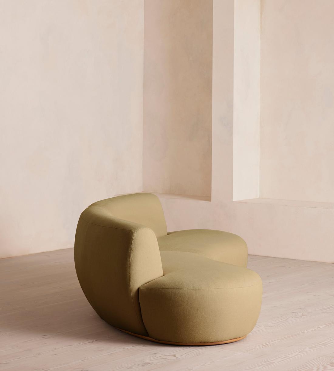 Aline Serpentine Modular Sofa - Three Seater - Linen - Wheat - UK - Images - Image 3