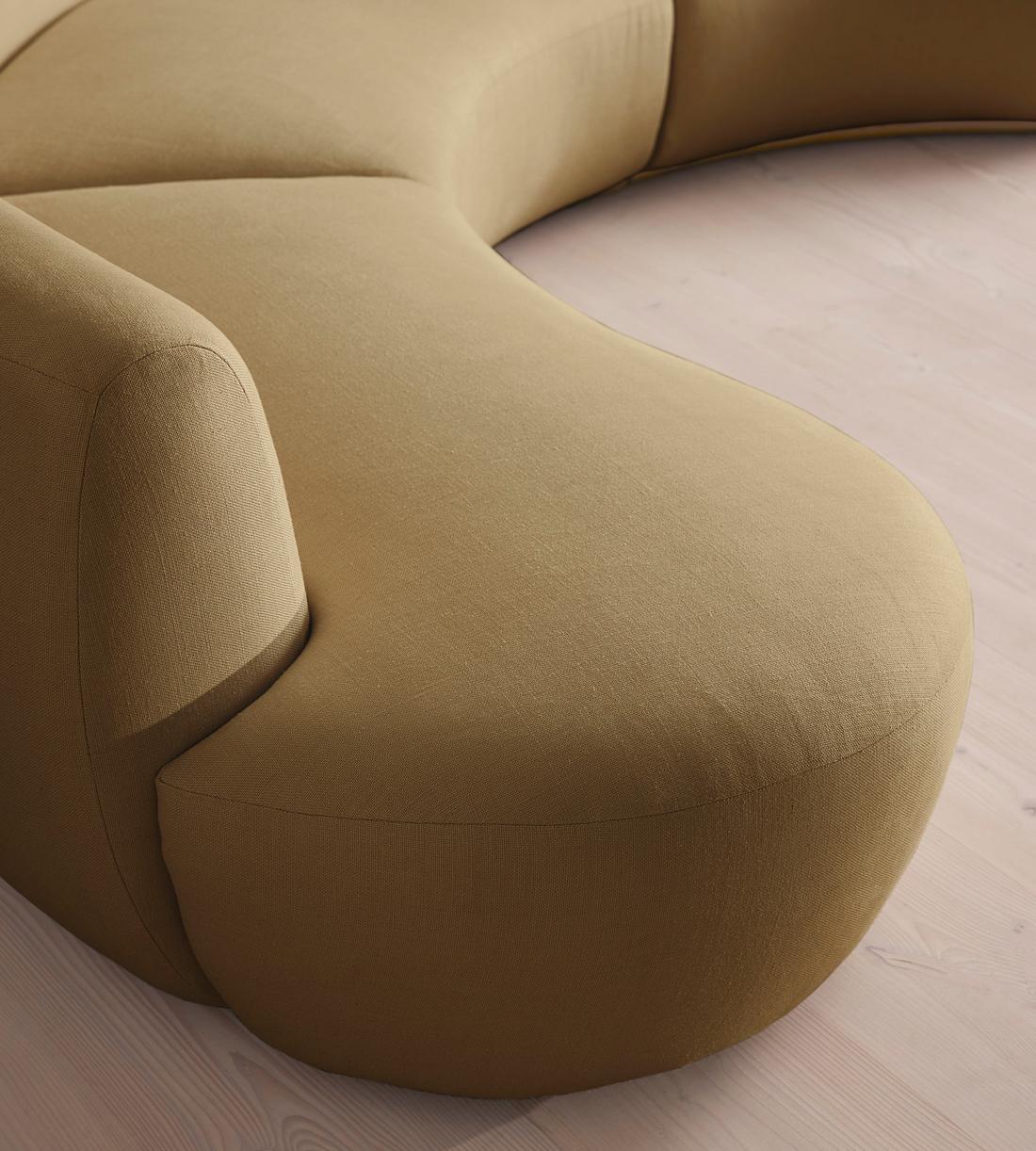 Aline Serpentine Modular Sofa - Four Seater - Linen - Wheat - US - Images - Image 5