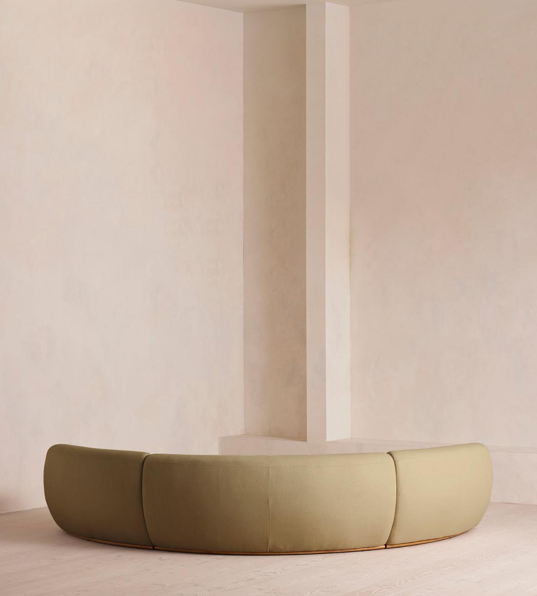 Aline Serpentine Modular Sofa - Six Seater - Linen - Wheat - US - Images - Image 4