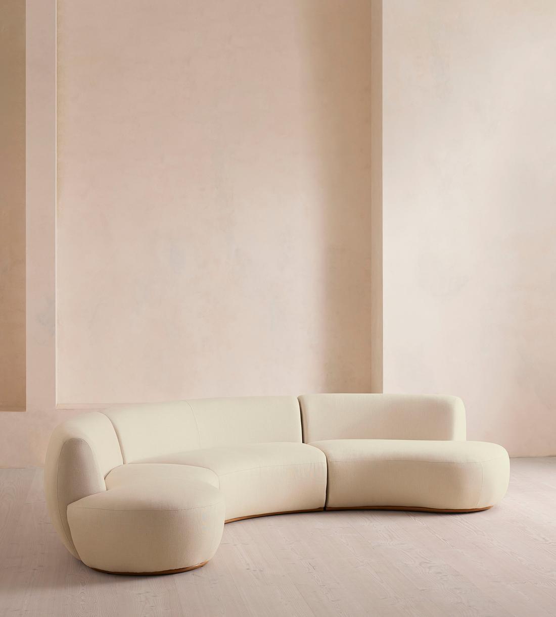 Aline Serpentine Modular Sofa - Six Seater - Linen - Bisque - US - Listing - Image 2