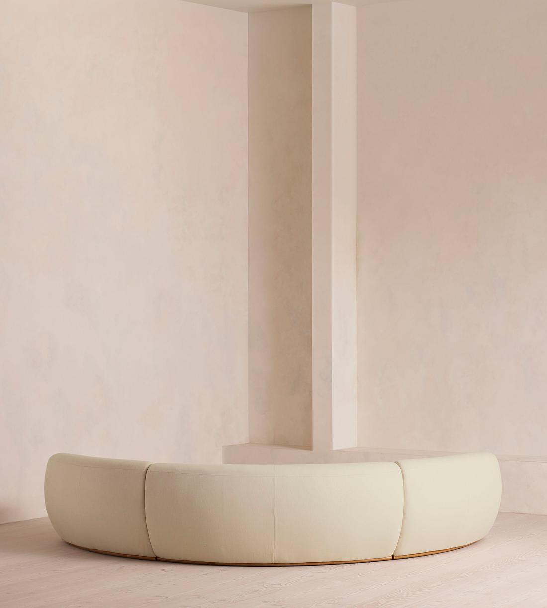 Aline Serpentine Modular Sofa - Six Seater - Linen - Bisque - US - Images - Image 4
