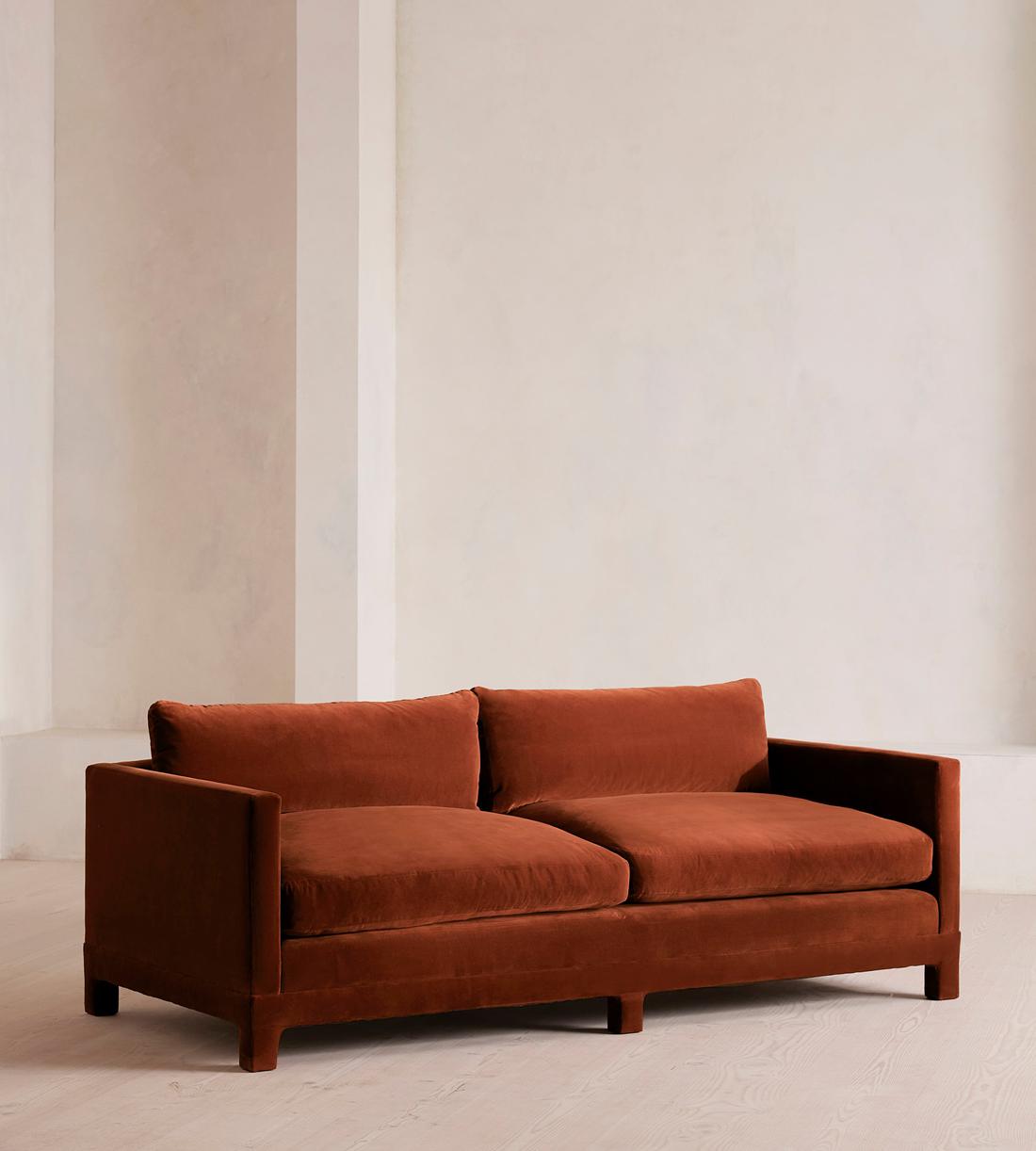 Ashford Three Seater Sofa - Velvet - Rust - Listing - Image 2
