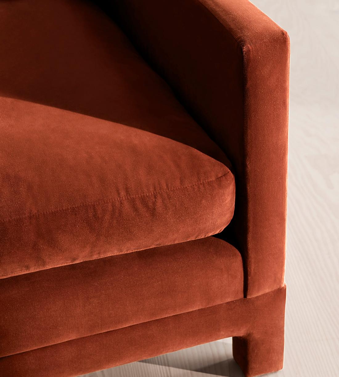 Ashford Three Seater Sofa - Velvet - Rust - Images - Image 5