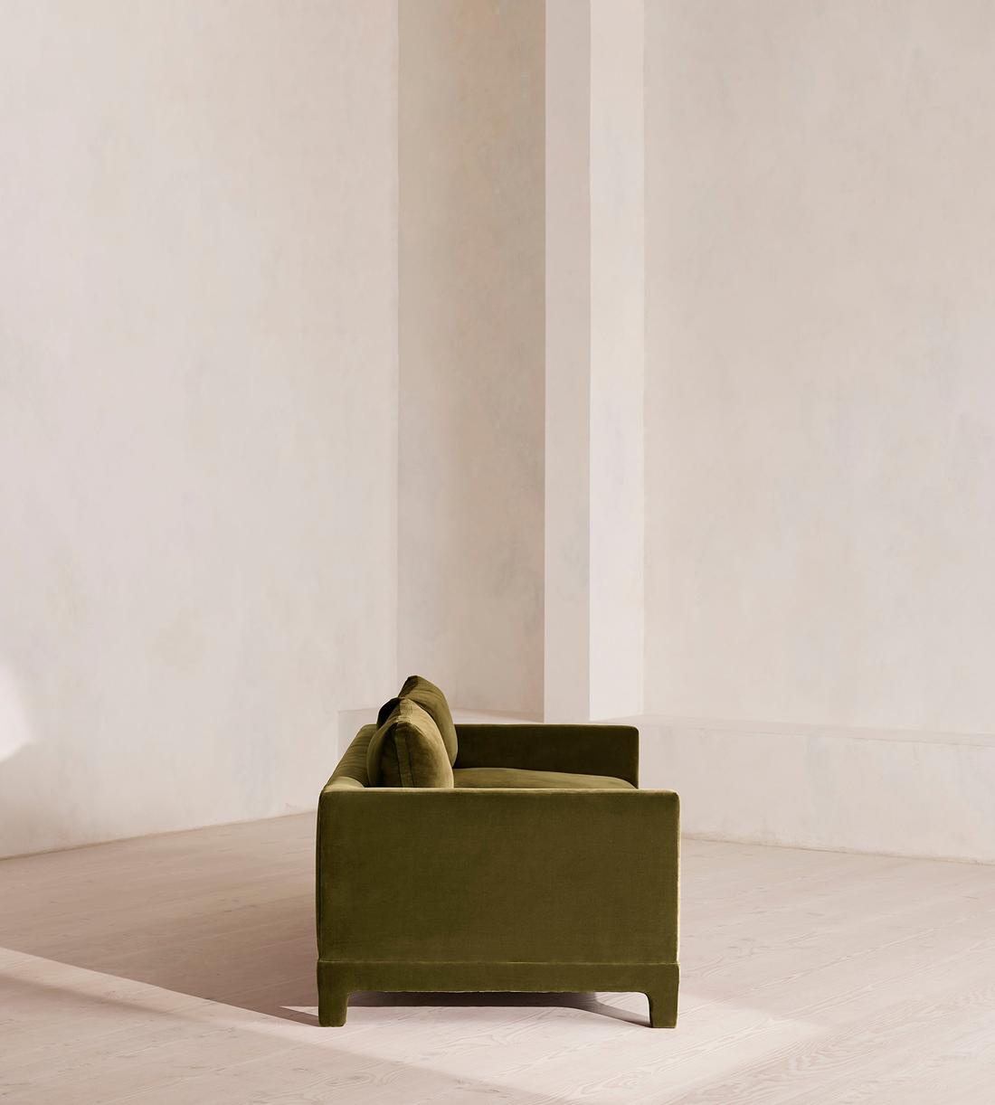 Ashford Three Seater Sofa - Velvet - Olive - Images - Image 3