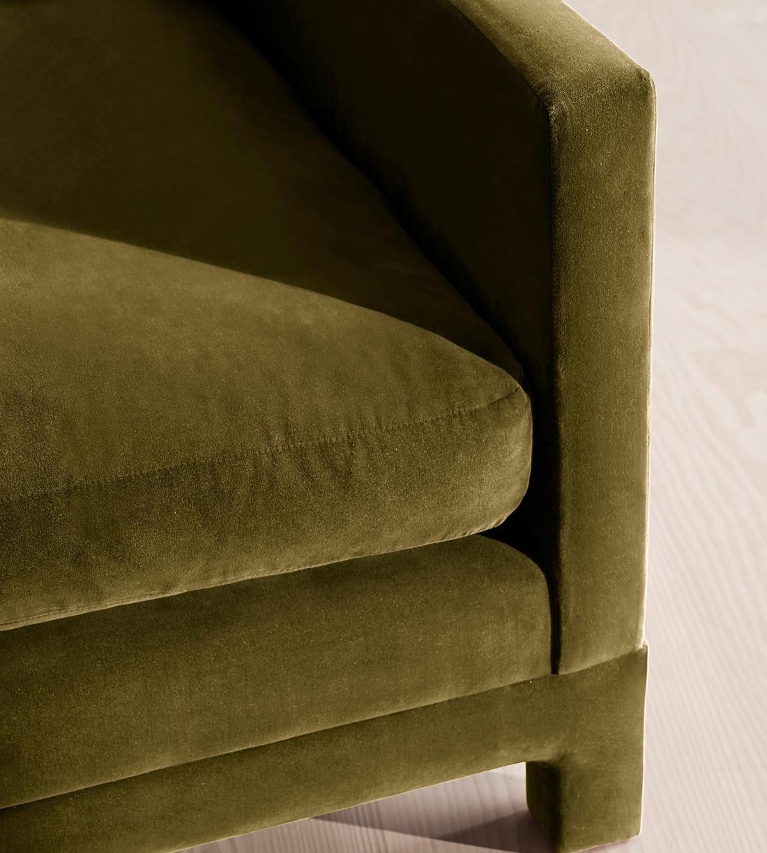 Ashford Three Seater Sofa - Velvet - Olive - Images - Image 6
