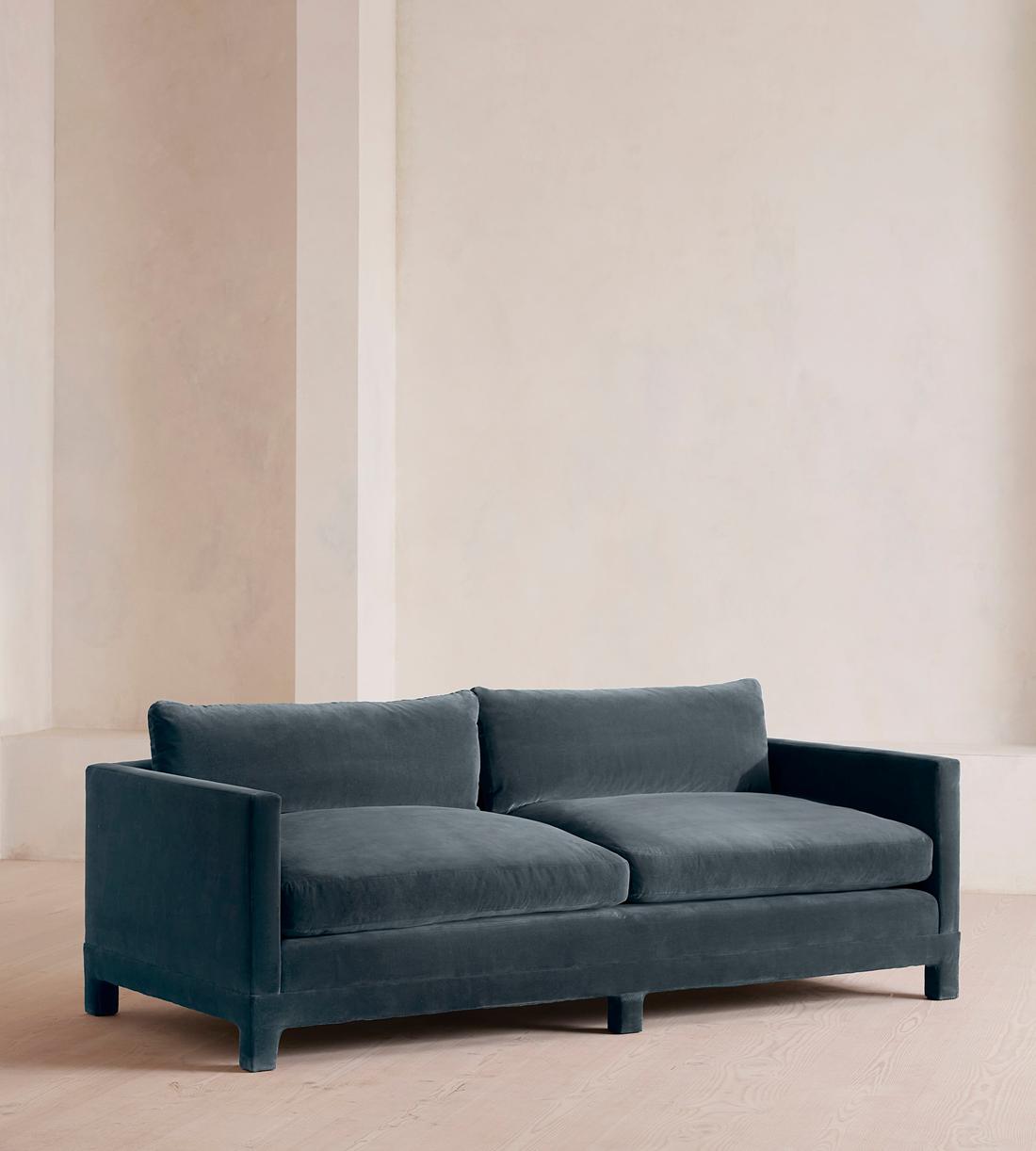 Ashford Three Seater Sofa - Velvet - Grey Blue - Listing - Image 2
