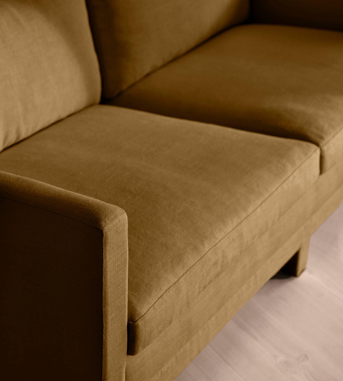 Ashford Three Seater Sofa - Linen - Ochre - Images - Image 5