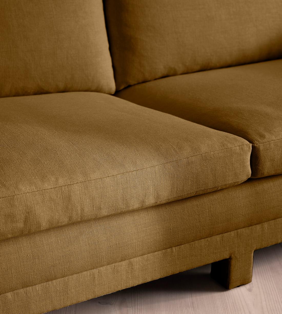 Ashford Three Seater Sofa - Linen - Ochre - Images - Image 6