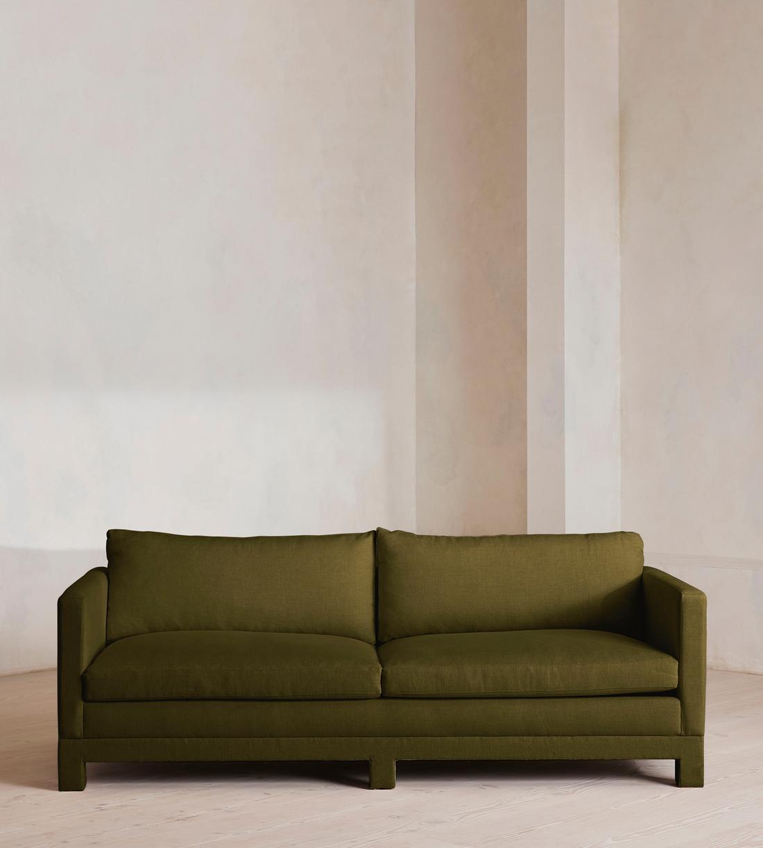Ashford Three Seater Sofa - Linen - Olive - Listing - Image 1